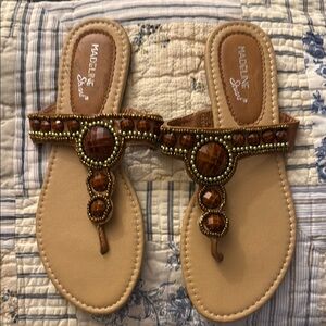 Madeline Women's Brown Beaded Sandals